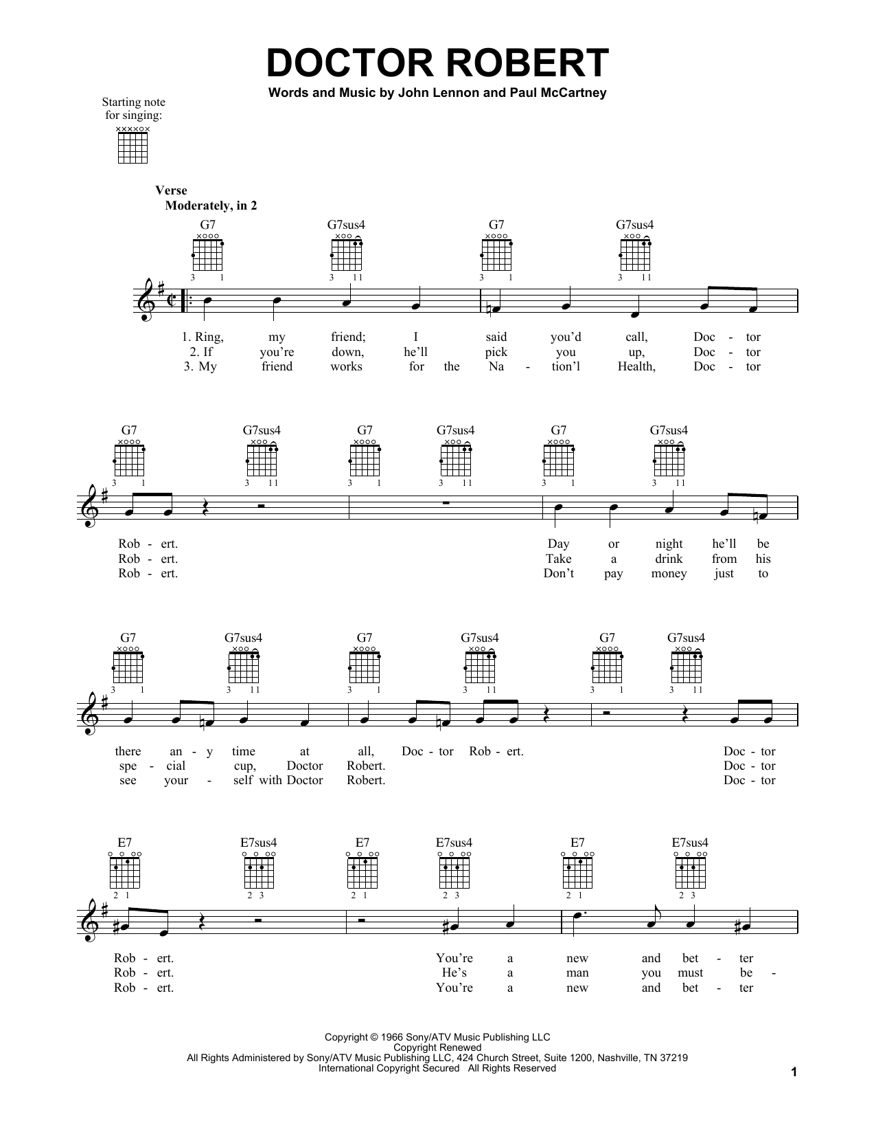 The Beatles Doctor Robert sheet music notes and chords. Download Printable PDF.