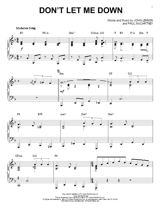 The Beatles Don't Let Me Down [Jazz version] (arr. Brent Edstrom) sheet music notes and chords. Download Printable PDF.