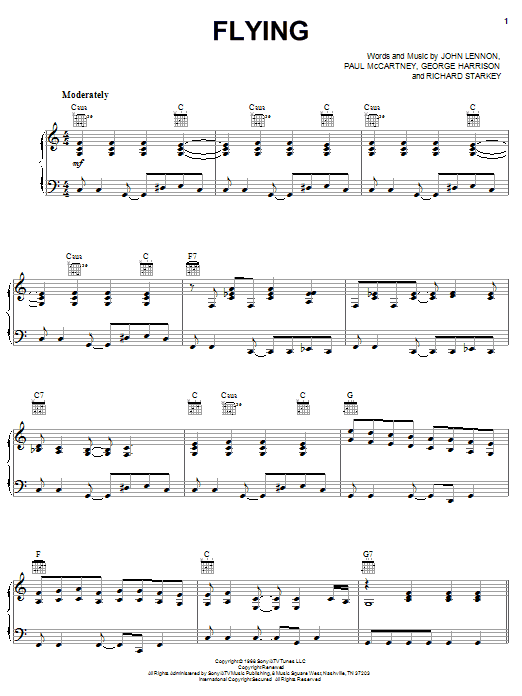 Learn to play The Beatles Flying sheet music for Piano, Vocal & Guitar Chords (Right-Hand Melody) in minutes. Price: 7.8900$ The Beatles Flying sheet music notes and chords arranged for Piano, Vocal & Guitar Chords (Right-Hand Melody)