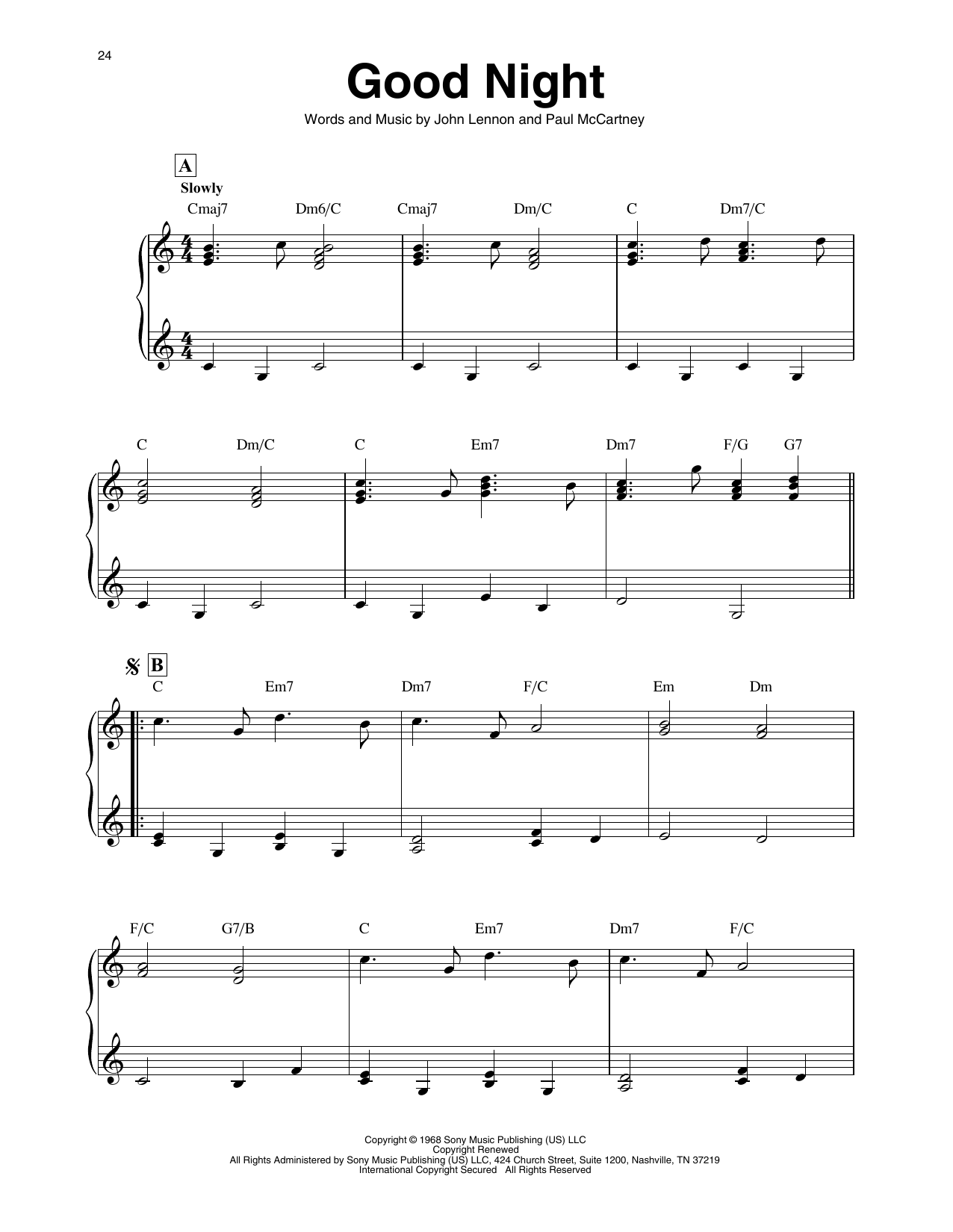 The Beatles Good Night (arr. Maeve Gilchrist) sheet music notes and chords. Download Printable PDF.