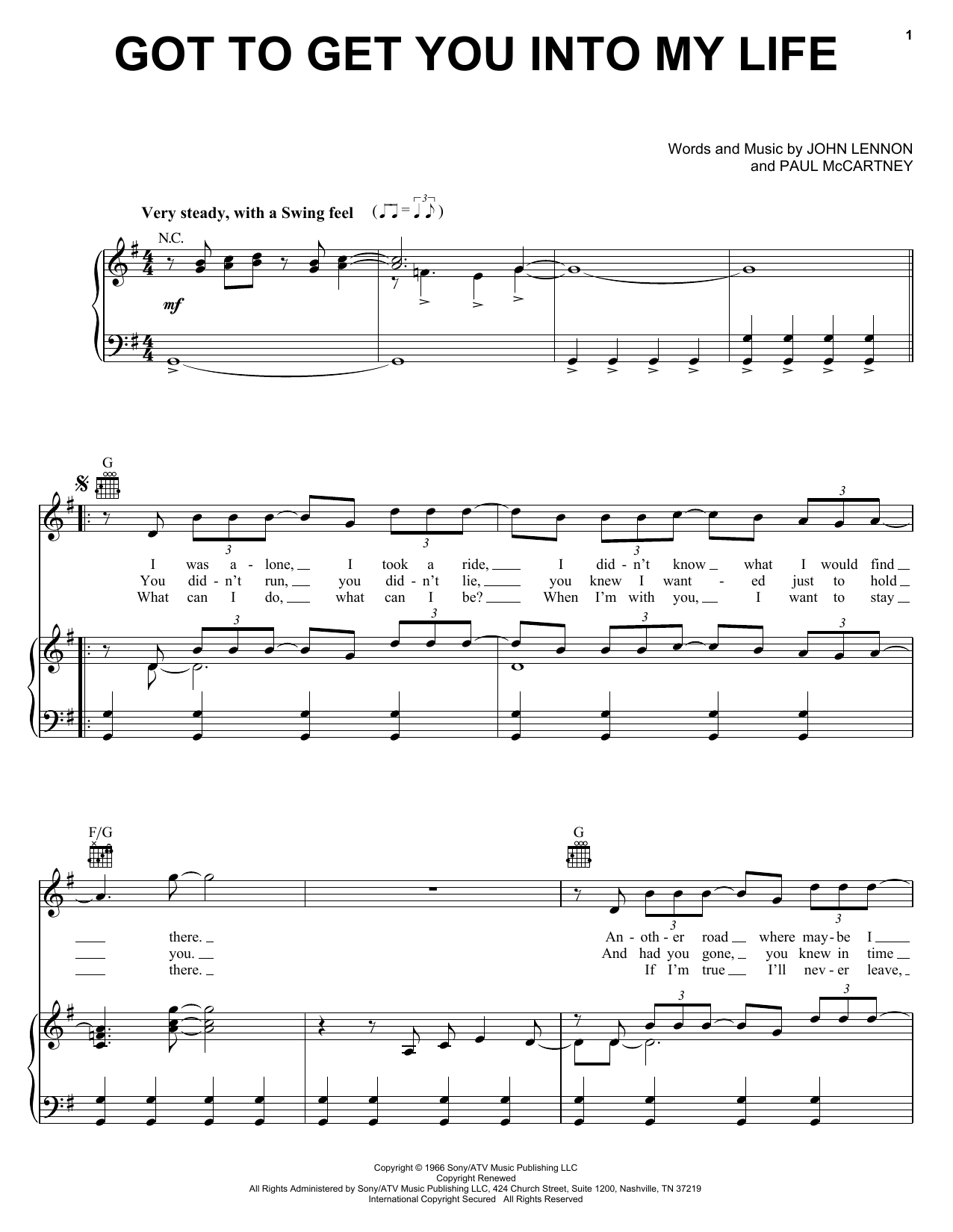 The Beatles Got To Get You Into My Life sheet music notes and chords arranged for Cello Solo