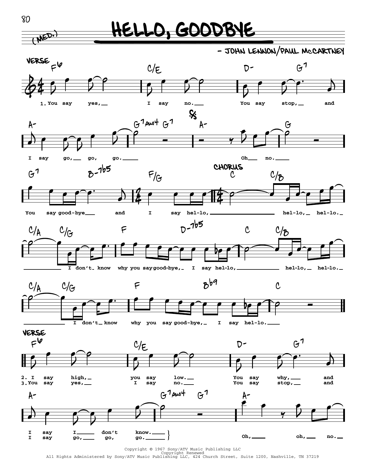 The Beatles Hello, Goodbye [Jazz version] sheet music notes and chords. Download Printable PDF.