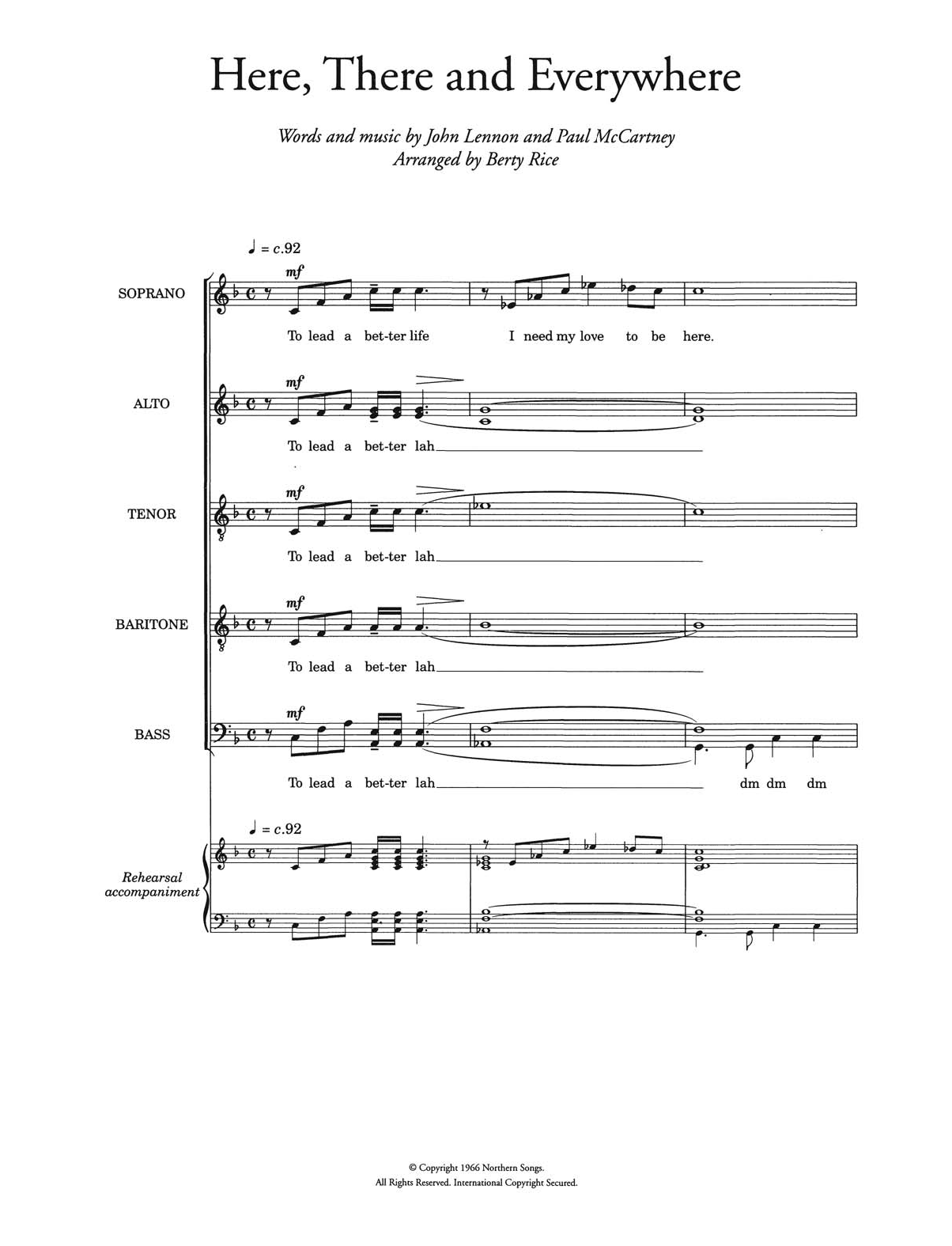 Learn to play The Beatles Here, There And Everywhere (arr. Berty Rice) sheet music for Piano, Vocal & Guitar Chords in minutes. Price: 7.8900$ The Beatles Here, There And Everywhere (arr. Berty Rice) sheet music notes and chords arranged for Piano, Vocal & Guitar Chords