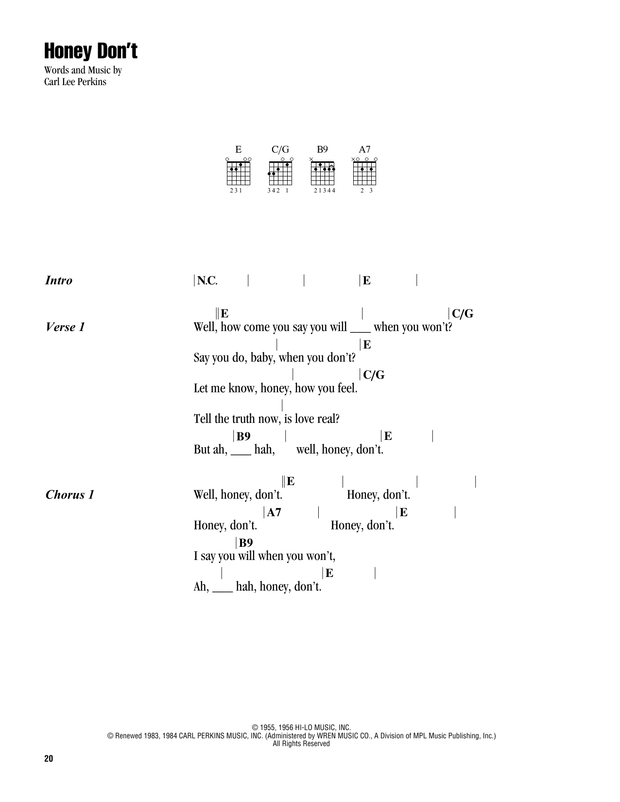 The Beatles Honey Don't sheet music notes and chords. Download Printable PDF.