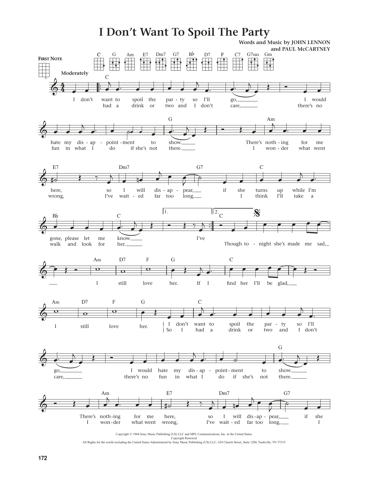 The Beatles I Don't Want To Spoil The Party (from The Daily Ukulele) (arr. Jim Beloff) sheet music notes and chords. Download Printable PDF.