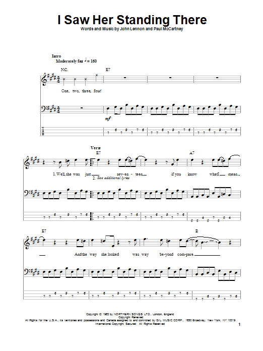 The Beatles I Saw Her Standing There sheet music notes and chords arranged for Xylophone Solo