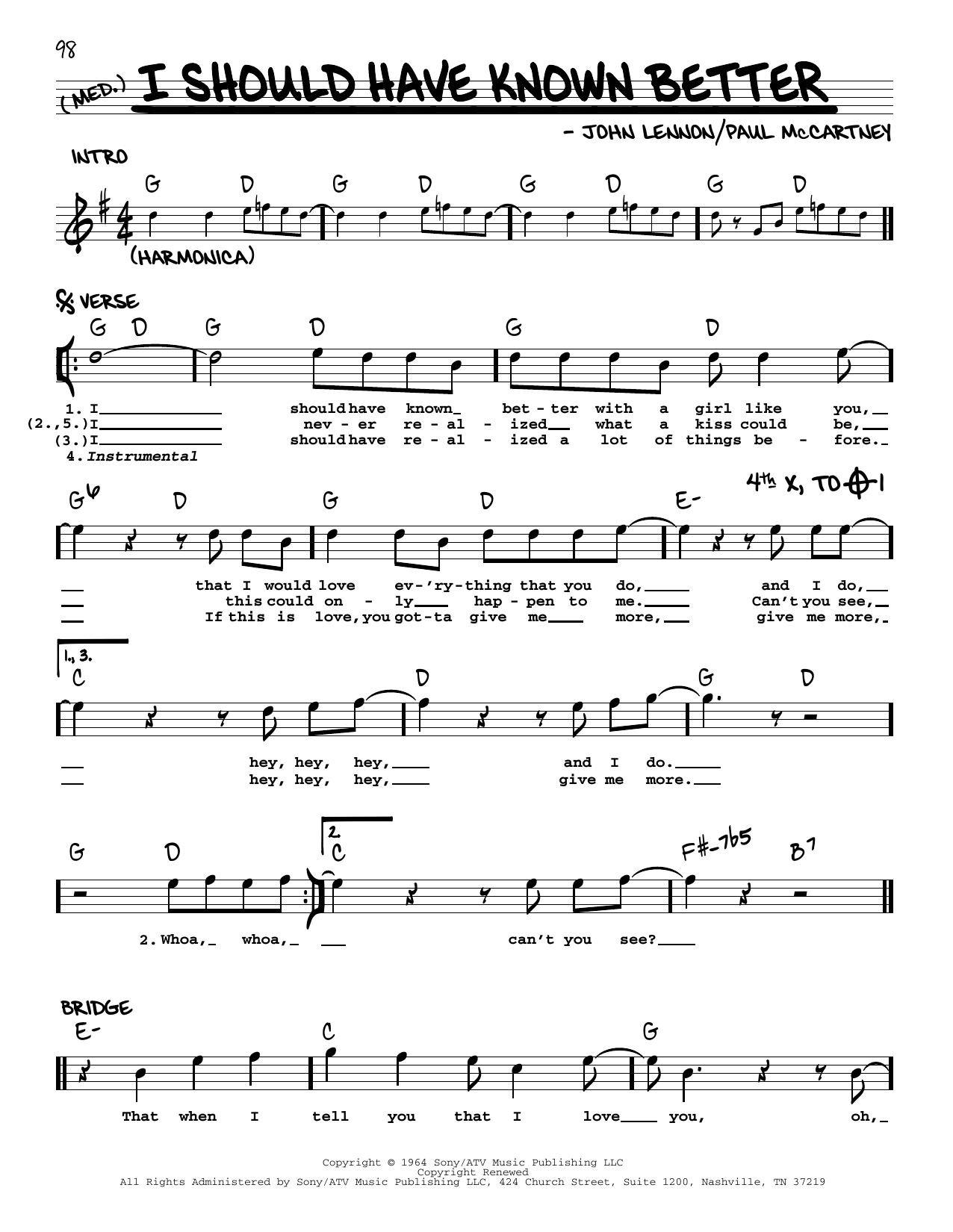 The Beatles I Should Have Known Better [Jazz version] sheet music notes and chords. Download Printable PDF.