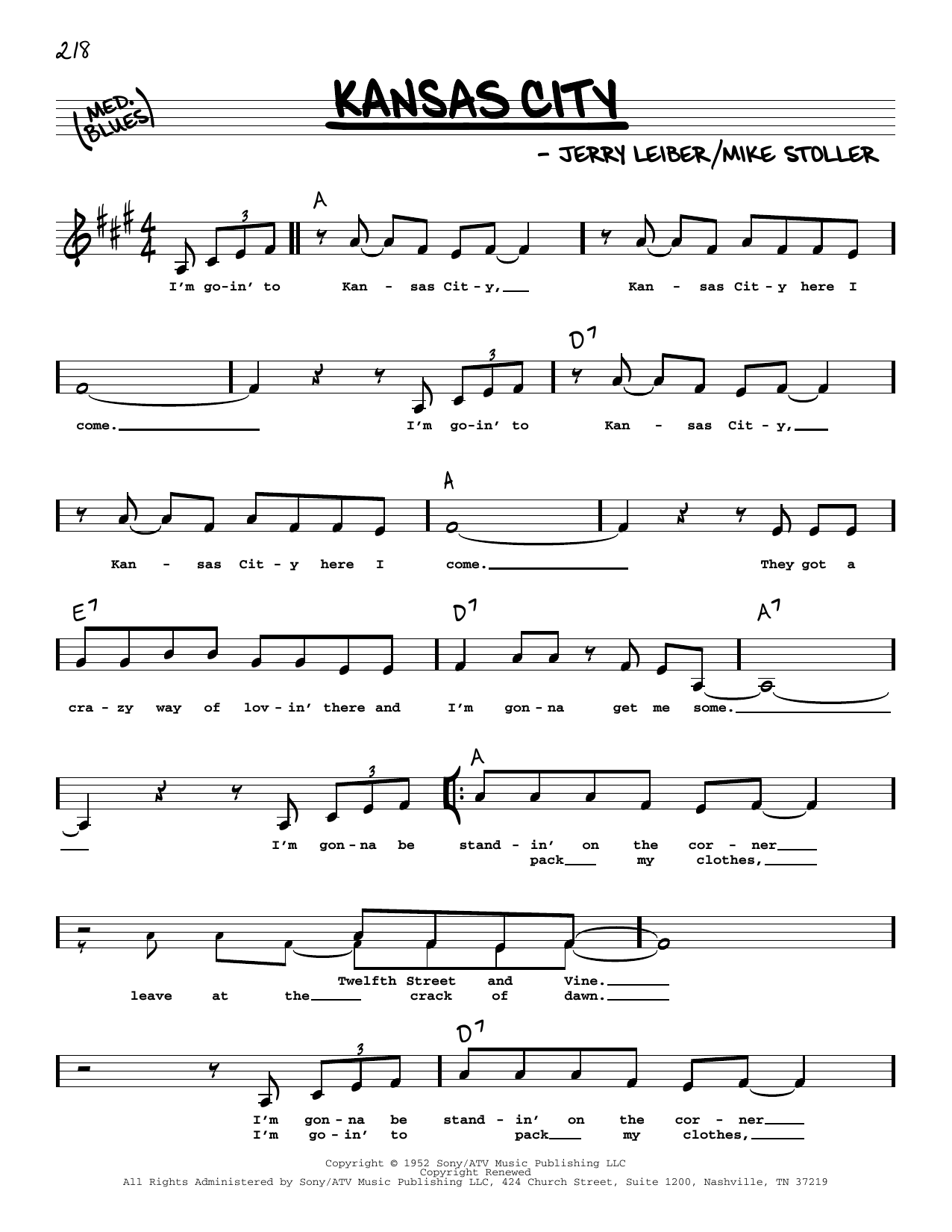 The Beatles Kansas City (Low Voice) sheet music notes and chords. Download Printable PDF.