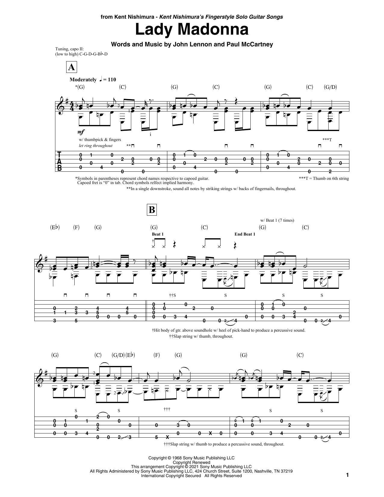 The Beatles Lady Madonna (arr. Kent Nishimura) sheet music notes and chords. Download Printable PDF.