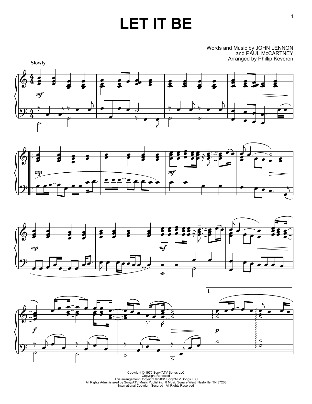 The Beatles Let It Be sheet music notes and chords. Download Printable PDF.