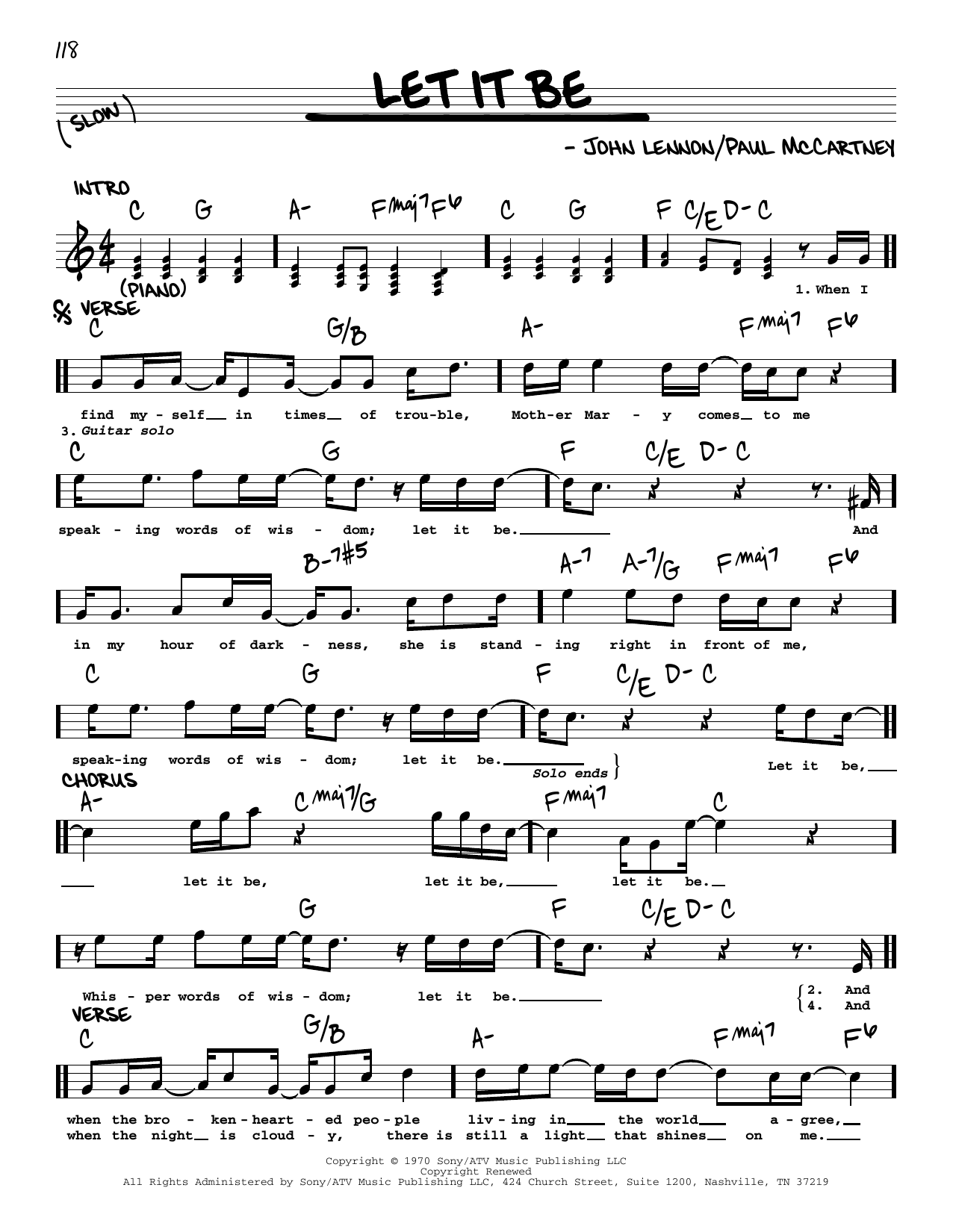 The Beatles Let It Be [Jazz version] sheet music notes and chords. Download Printable PDF.