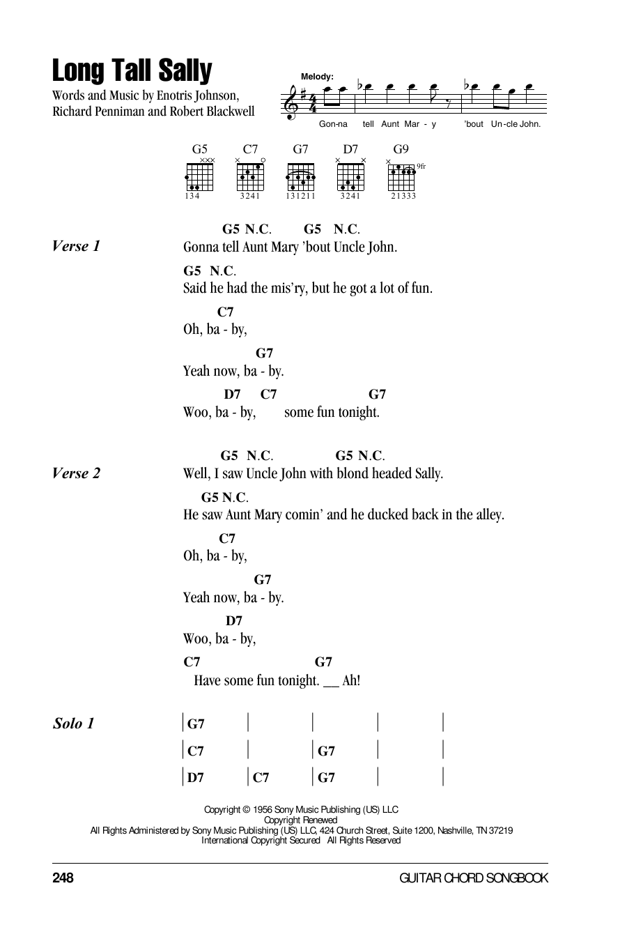 The Beatles Long Tall Sally sheet music notes and chords. Download Printable PDF.