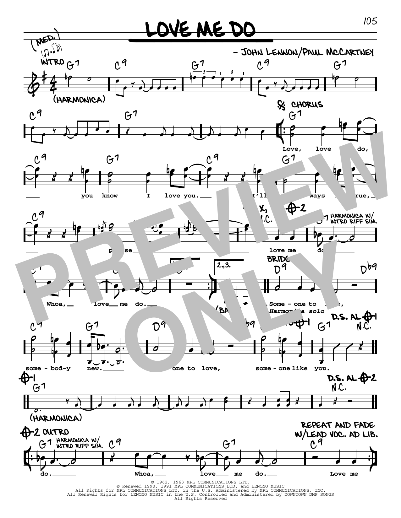 The Beatles Love Me Do [Jazz version] sheet music notes and chords. Download Printable PDF.