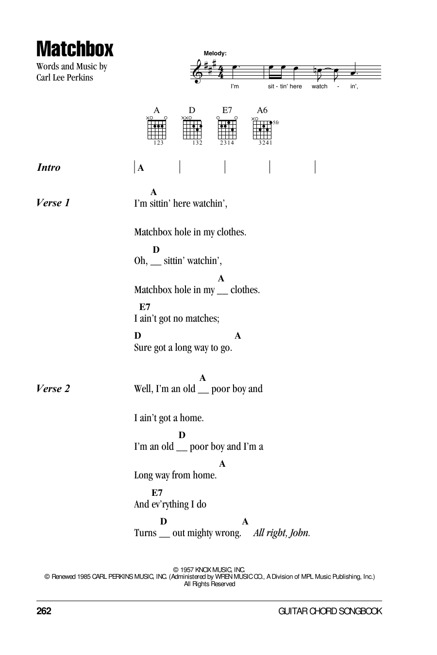 The Beatles Matchbox sheet music notes and chords. Download Printable PDF.