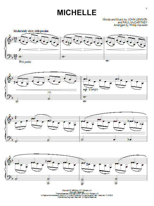 Learn to play The Beatles Michelle sheet music for Piano Solo in minutes. Price: 7.8900$ The Beatles Michelle sheet music notes and chords arranged for Piano Solo