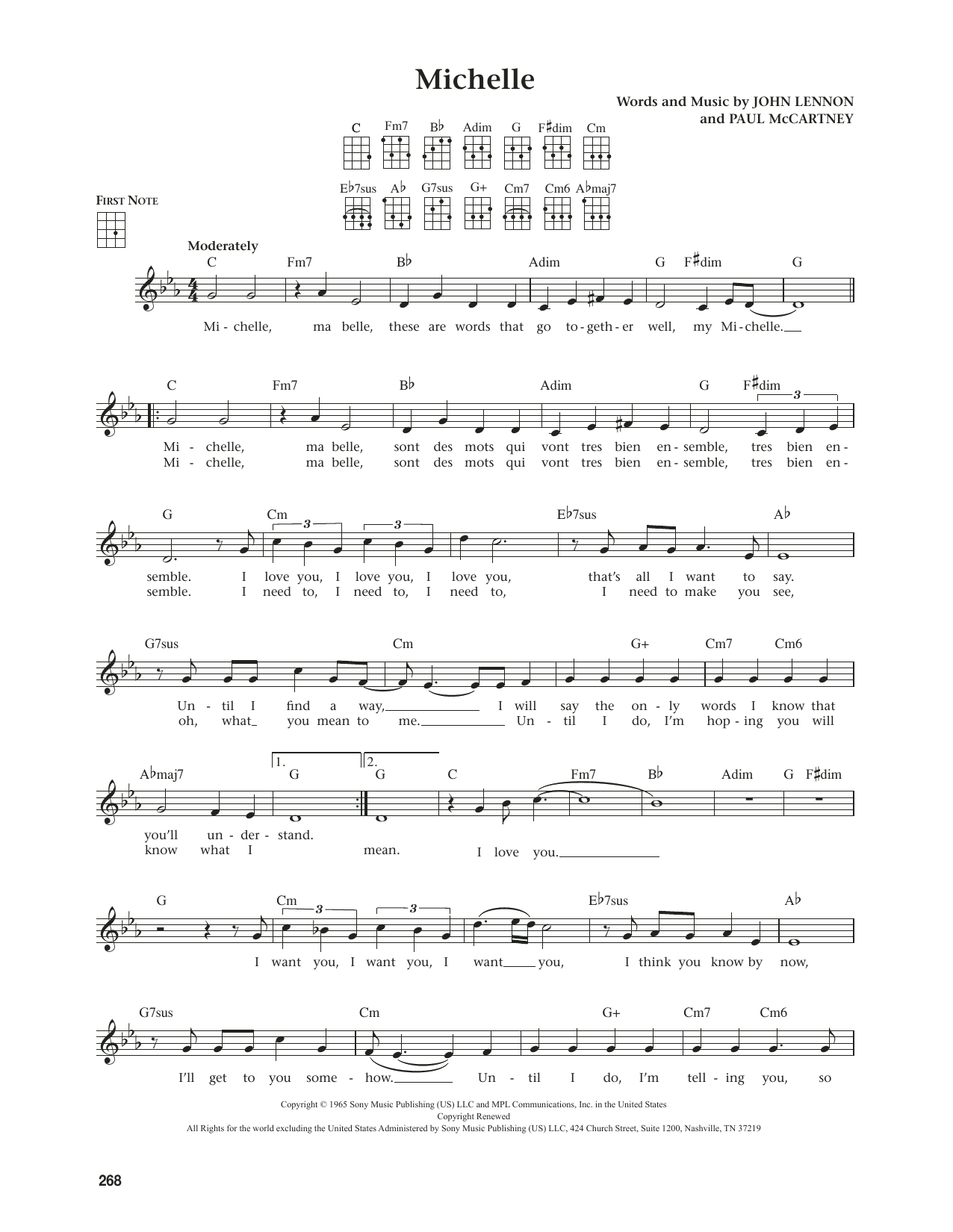 The Beatles Michelle (from The Daily Ukulele) (arr. Jim Beloff) sheet music notes and chords. Download Printable PDF.