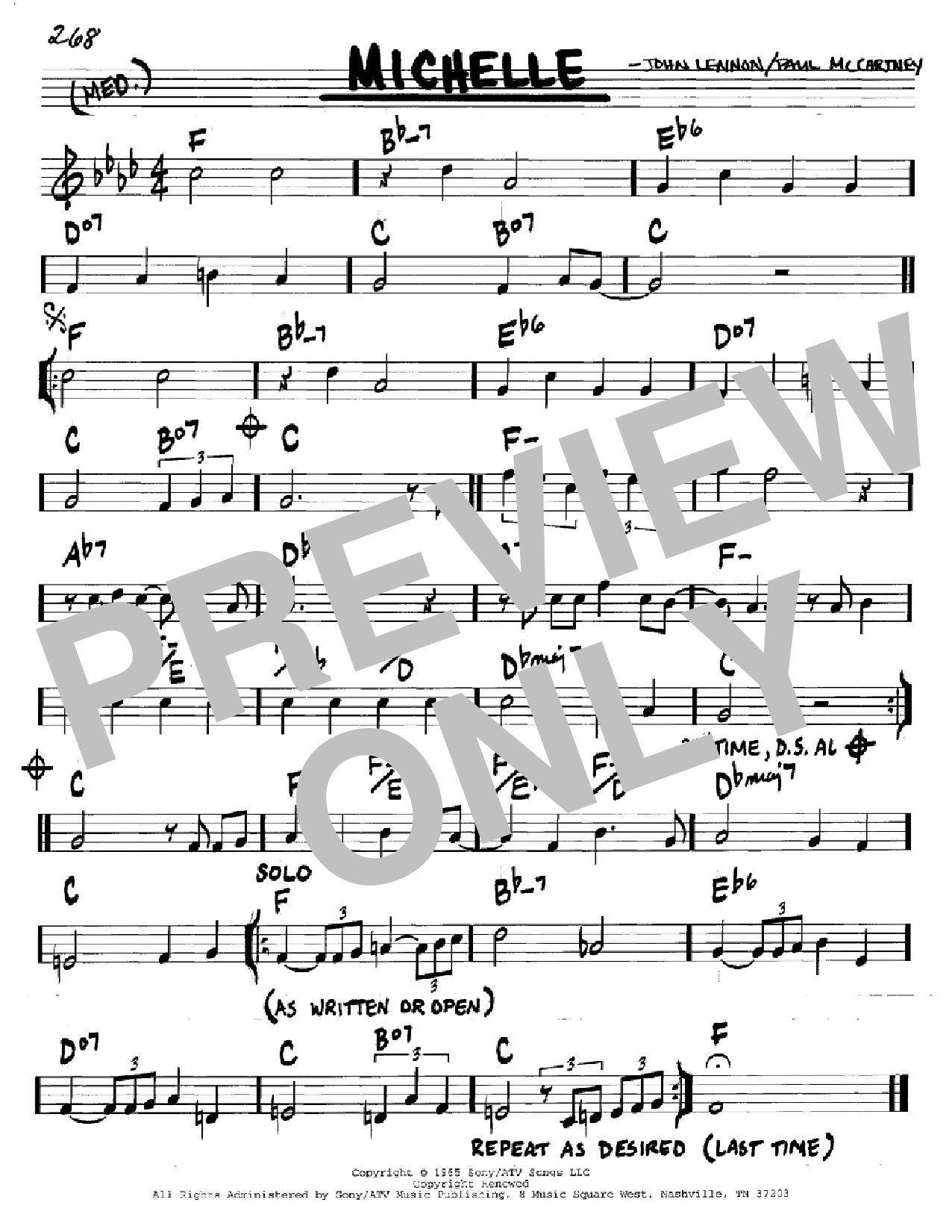 The Beatles Michelle sheet music notes and chords. Download Printable PDF.