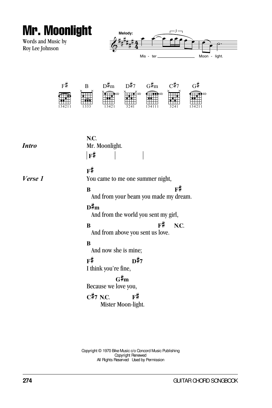 Learn to play The Beatles Mr. Moonlight sheet music for Guitar Chords/Lyrics in minutes. Price: 4.4900$ The Beatles Mr. Moonlight sheet music notes and chords arranged for Guitar Chords/Lyrics
