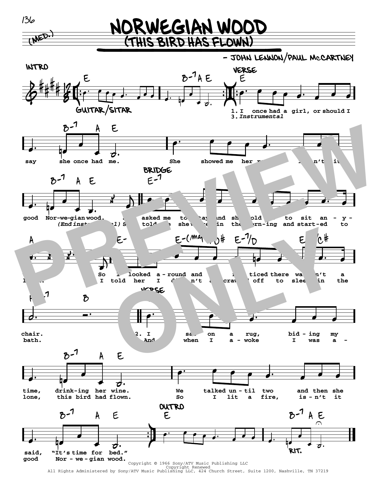 The Beatles Norwegian Wood (This Bird Has Flown) [Jazz version] sheet music notes and chords. Download Printable PDF.