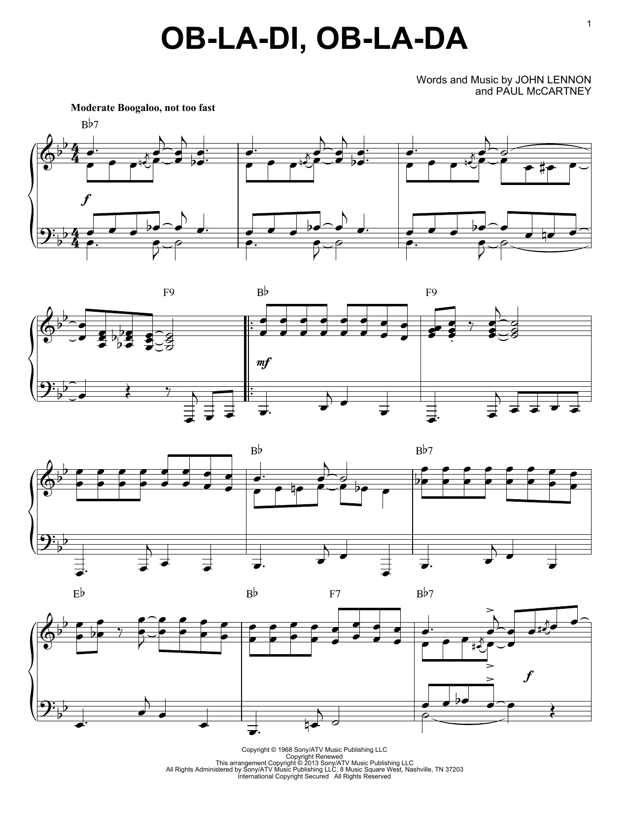 The Beatles Ob-La-Di, Ob-La-Da [Jazz version] (arr. Brent Edstrom) sheet music notes and chords. Download Printable PDF.