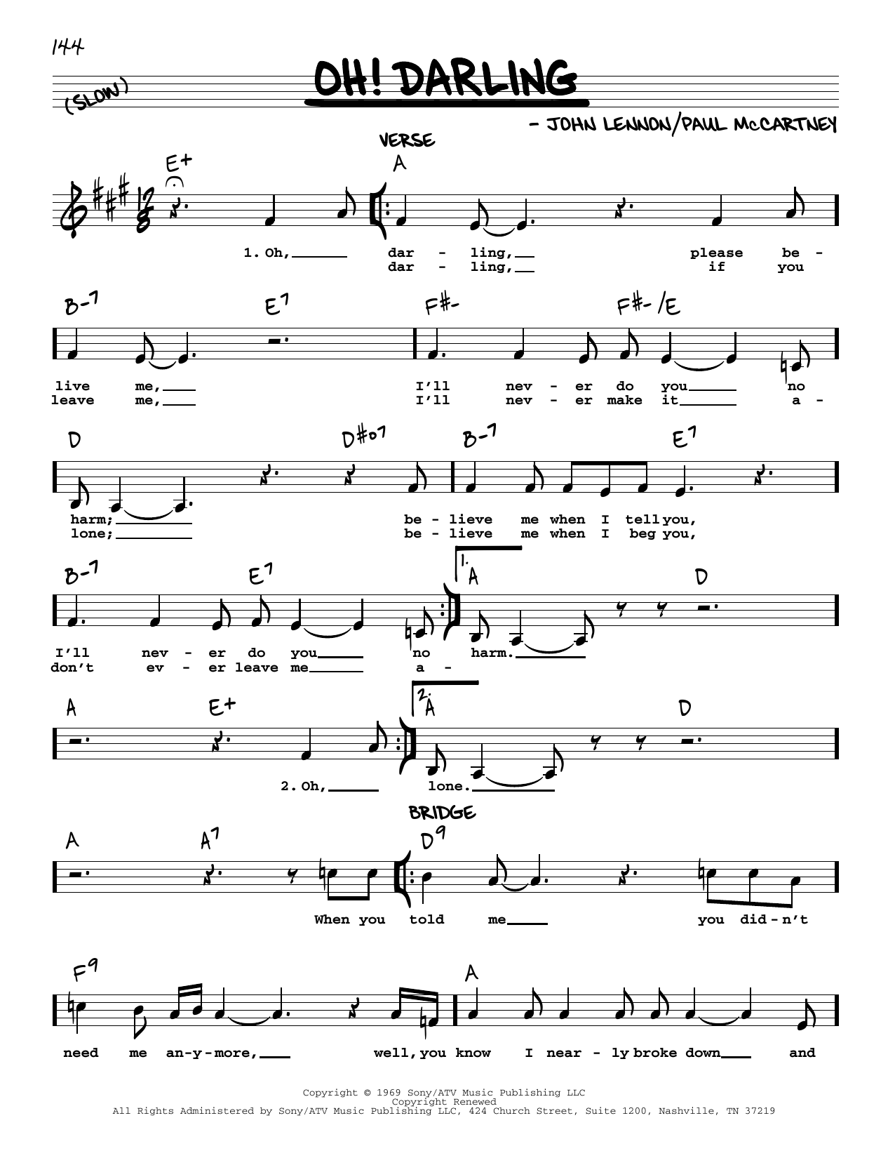 The Beatles Oh! Darling [Jazz version] sheet music notes and chords. Download Printable PDF.