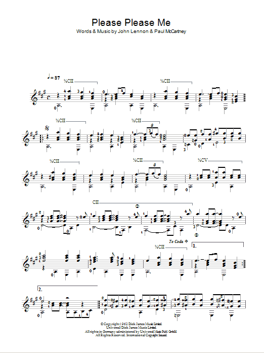 The Beatles Please Please Me sheet music notes and chords arranged for Flute Solo