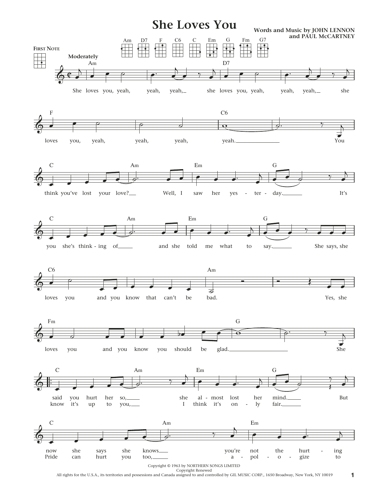 Learn to play The Beatles She Loves You (from The Daily Ukulele) (arr. Liz and Jim Beloff) sheet music for Ukulele in minutes. Price: 5.9900$ The Beatles She Loves You (from The Daily Ukulele) (arr. Liz and Jim Beloff) sheet music notes and chords arranged for Ukulele