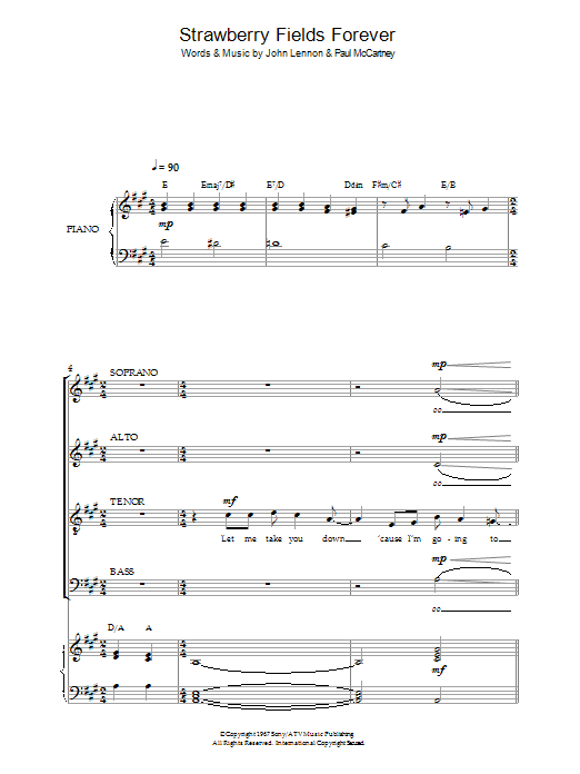 The Beatles Strawberry Fields Forever (arr. Jeremy Birchall) sheet music notes and chords. Download Printable PDF.