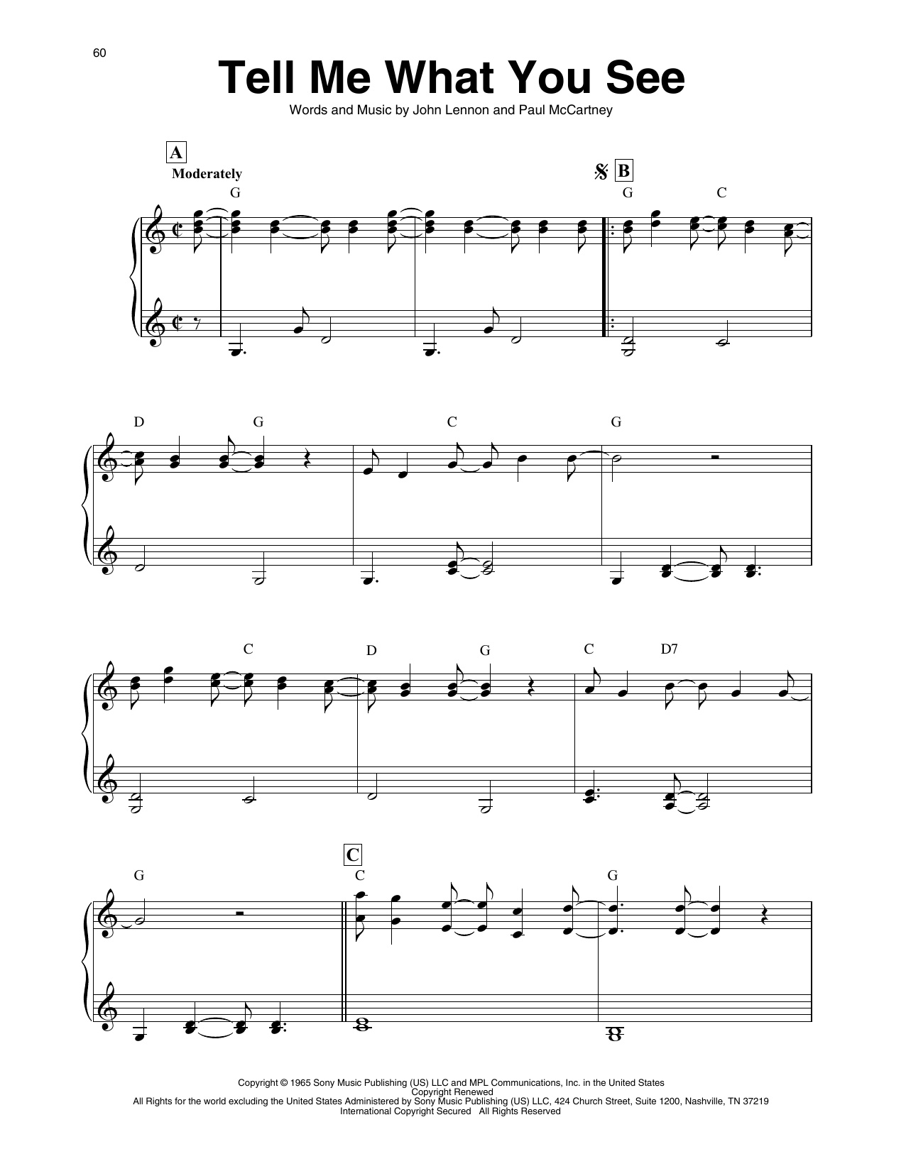 The Beatles Tell Me What You See (arr. Maeve Gilchrist) sheet music notes and chords. Download Printable PDF.