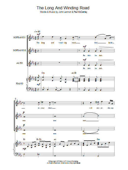 The Beatles The Long And Winding Road (arr. Simon Foxley) sheet music notes and chords. Download Printable PDF.