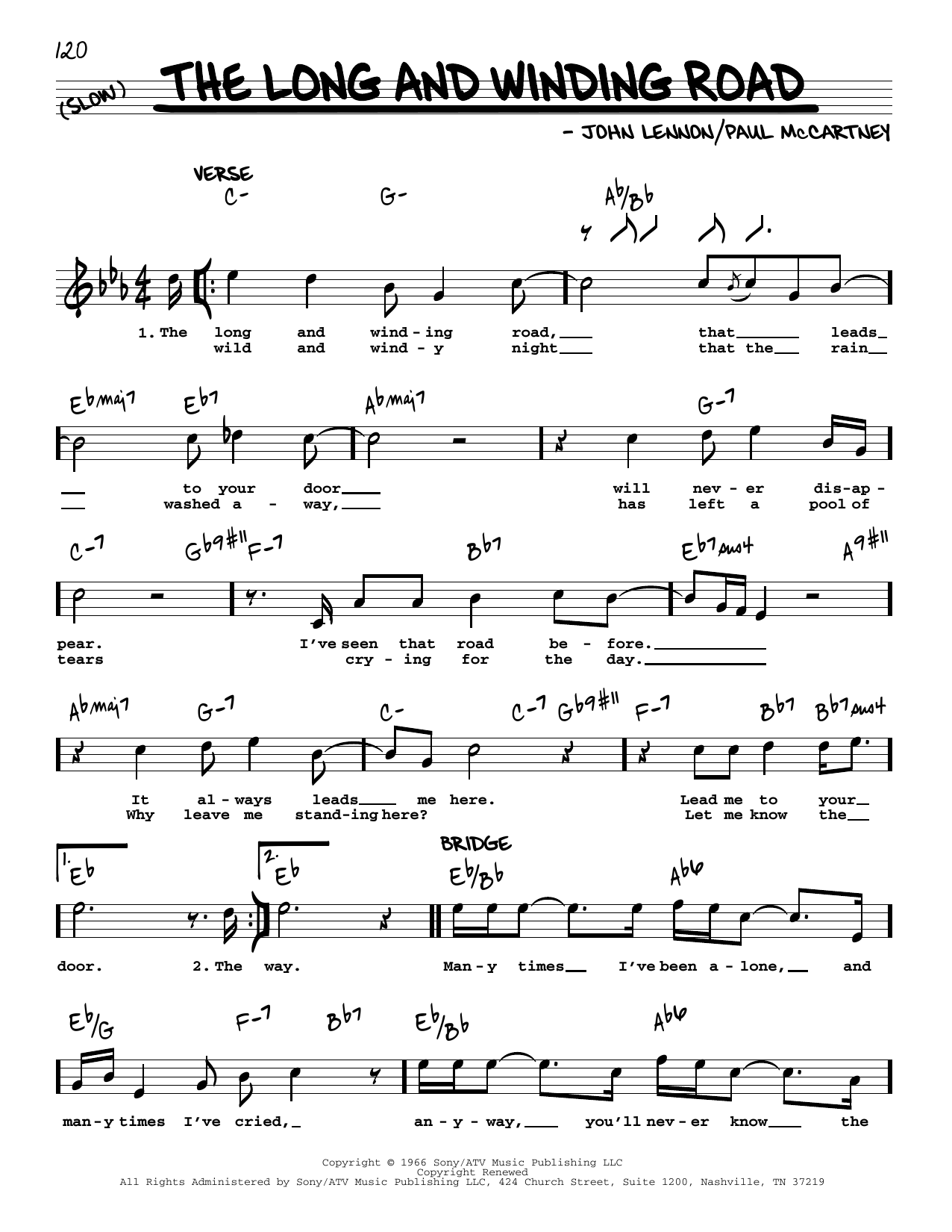 The Beatles The Long And Winding Road [Jazz version] sheet music notes and chords. Download Printable PDF.