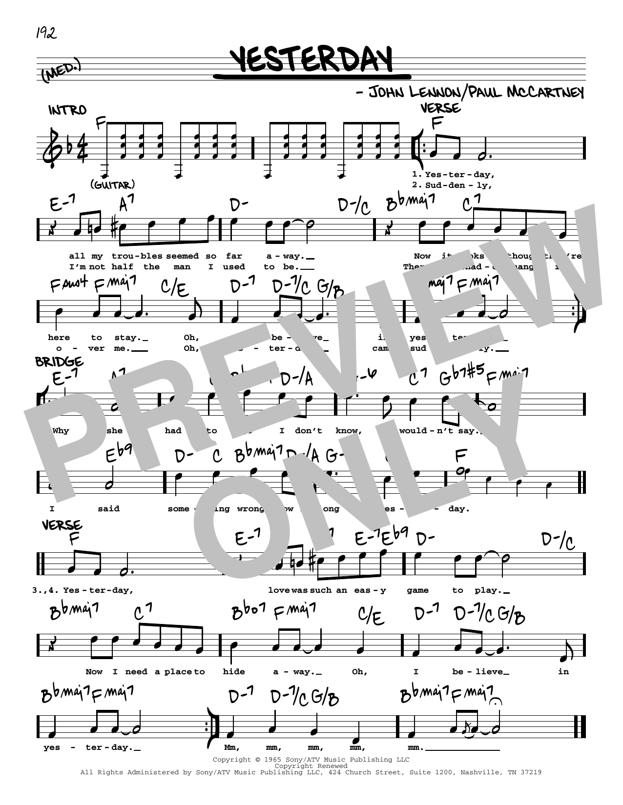 The Beatles Yesterday [Jazz version] sheet music notes and chords. Download Printable PDF.