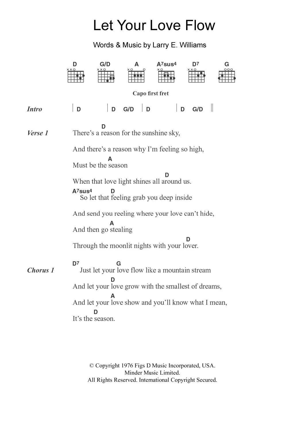 The Bellamy Brothers Let Your Love Flow sheet music notes and chords. Download Printable PDF.