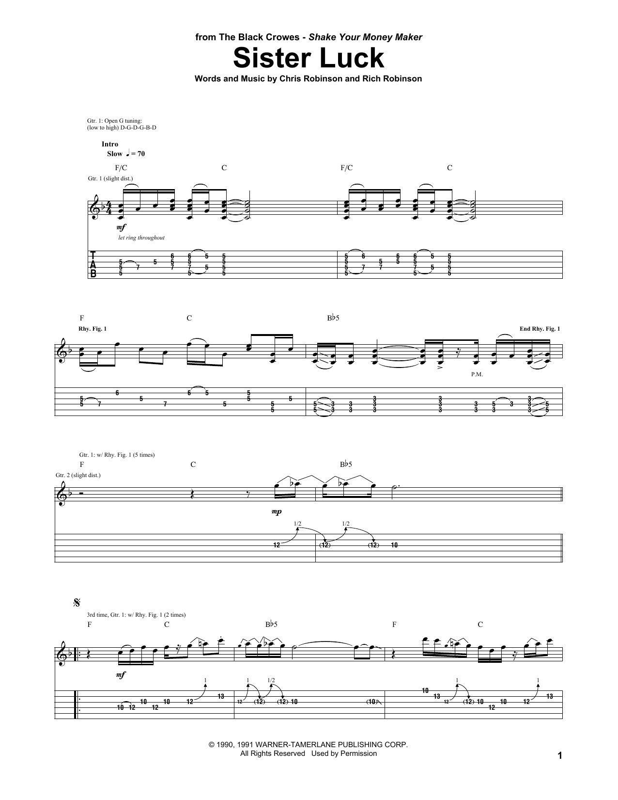 Learn to play The Black Crowes Sister Luck sheet music for Guitar Tab in minutes. Price: 7.8900$ The Black Crowes Sister Luck sheet music notes and chords arranged for Guitar Tab
