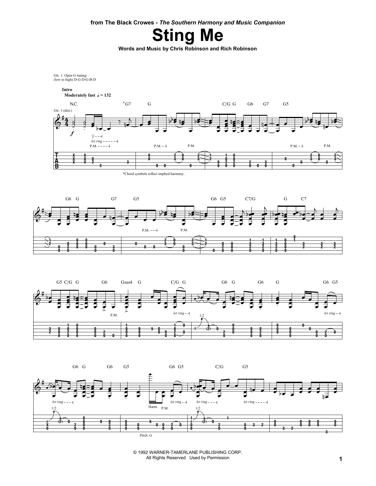 Learn to play The Black Crowes Sting Me sheet music for Guitar Tab in minutes. Price: 7.8900$ The Black Crowes Sting Me sheet music notes and chords arranged for Guitar Tab