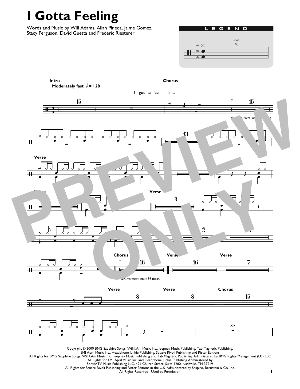 The Black Eyed Peas I Gotta Feeling sheet music notes and chords. Download Printable PDF.