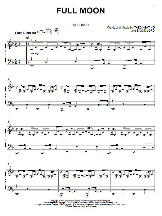 The Black Ghosts Full Moon sheet music notes and chords. Download Printable PDF.