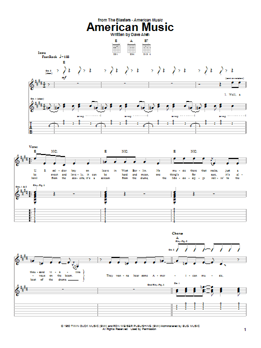 Learn to play The Blasters American Music sheet music for Guitar Tab in minutes. Price: 7.8900$ The Blasters American Music sheet music notes and chords arranged for Guitar Tab