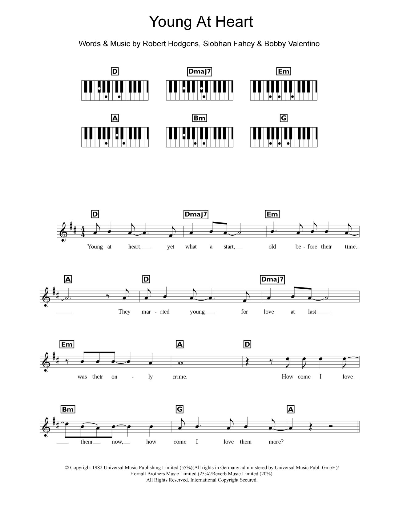 The Bluebells Young At Heart sheet music notes and chords. Download Printable PDF.