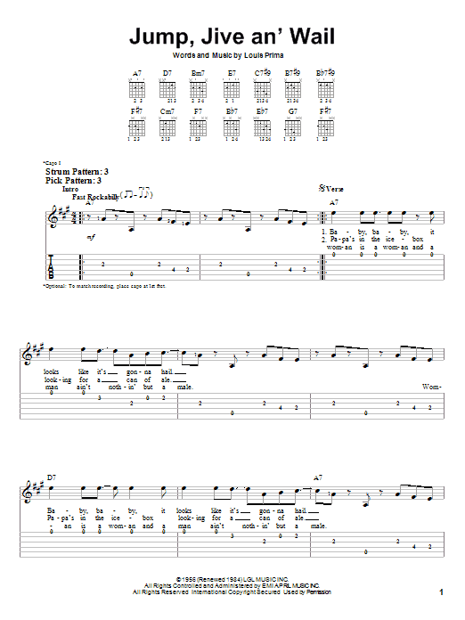 The Brian Setzer Orchestra Jump, Jive An' Wail sheet music notes and chords. Download Printable PDF.