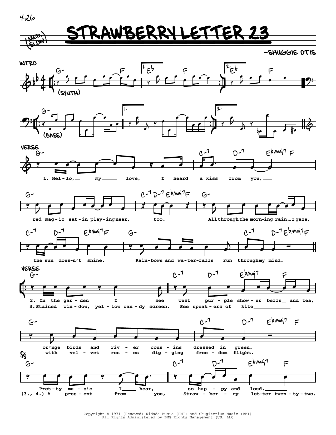 Learn to play The Brother Johnson Strawberry Letter 23 sheet music for Real Book – Melody & Chords in minutes. Price: 5.9900$ The Brother Johnson Strawberry Letter 23 sheet music notes and chords arranged for Real Book – Melody & Chords