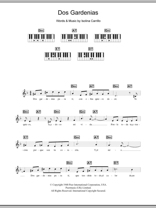 Buena Vista Social Club Dos Gardenias sheet music notes and chords. Download Printable PDF.