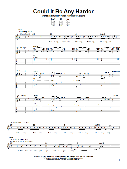 Learn to play The Calling Could It Be Any Harder sheet music for Guitar Tab in minutes. Price: 7.8900$ The Calling Could It Be Any Harder sheet music notes and chords arranged for Guitar Tab