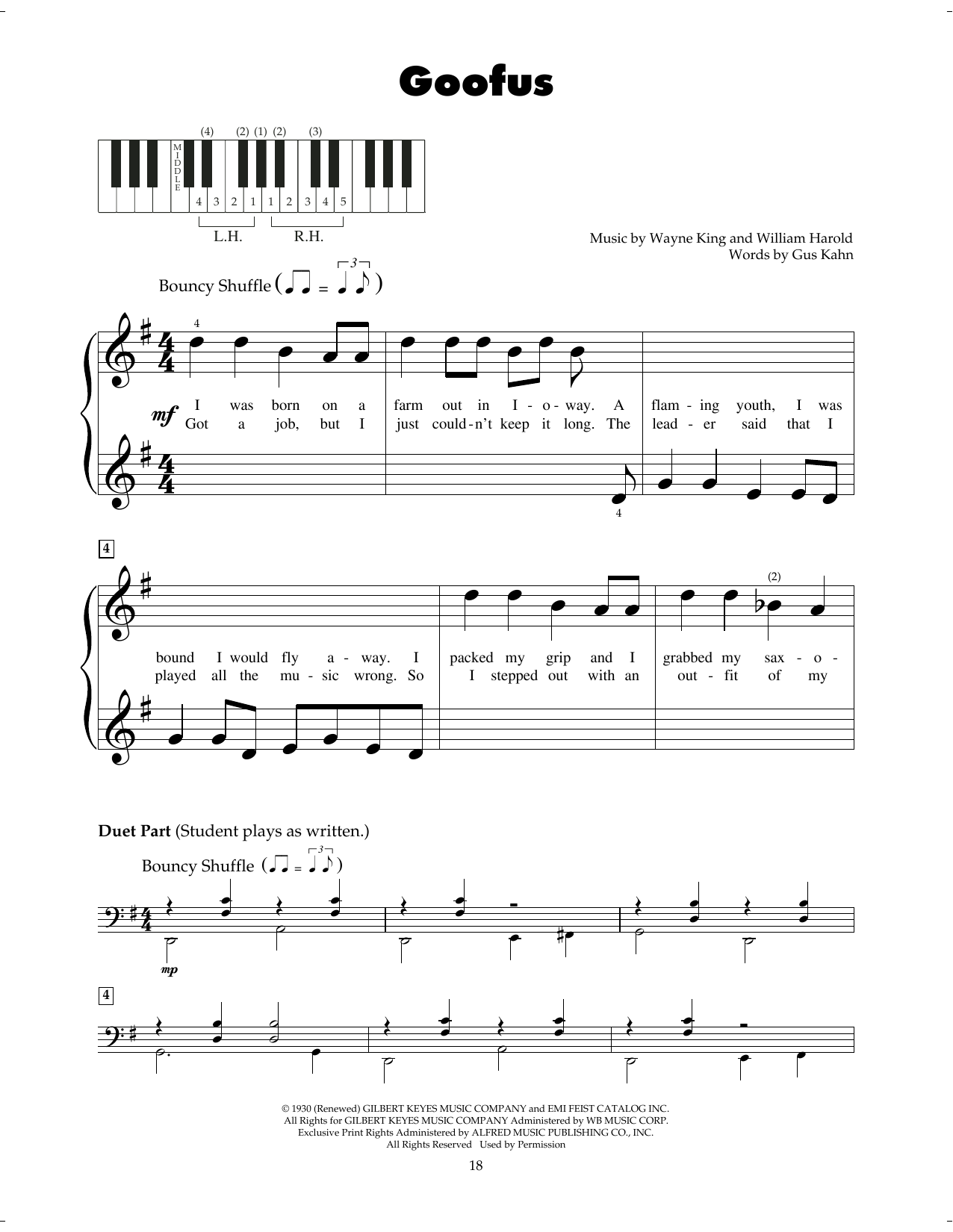 The Carpenters Goofus sheet music notes and chords. Download Printable PDF.