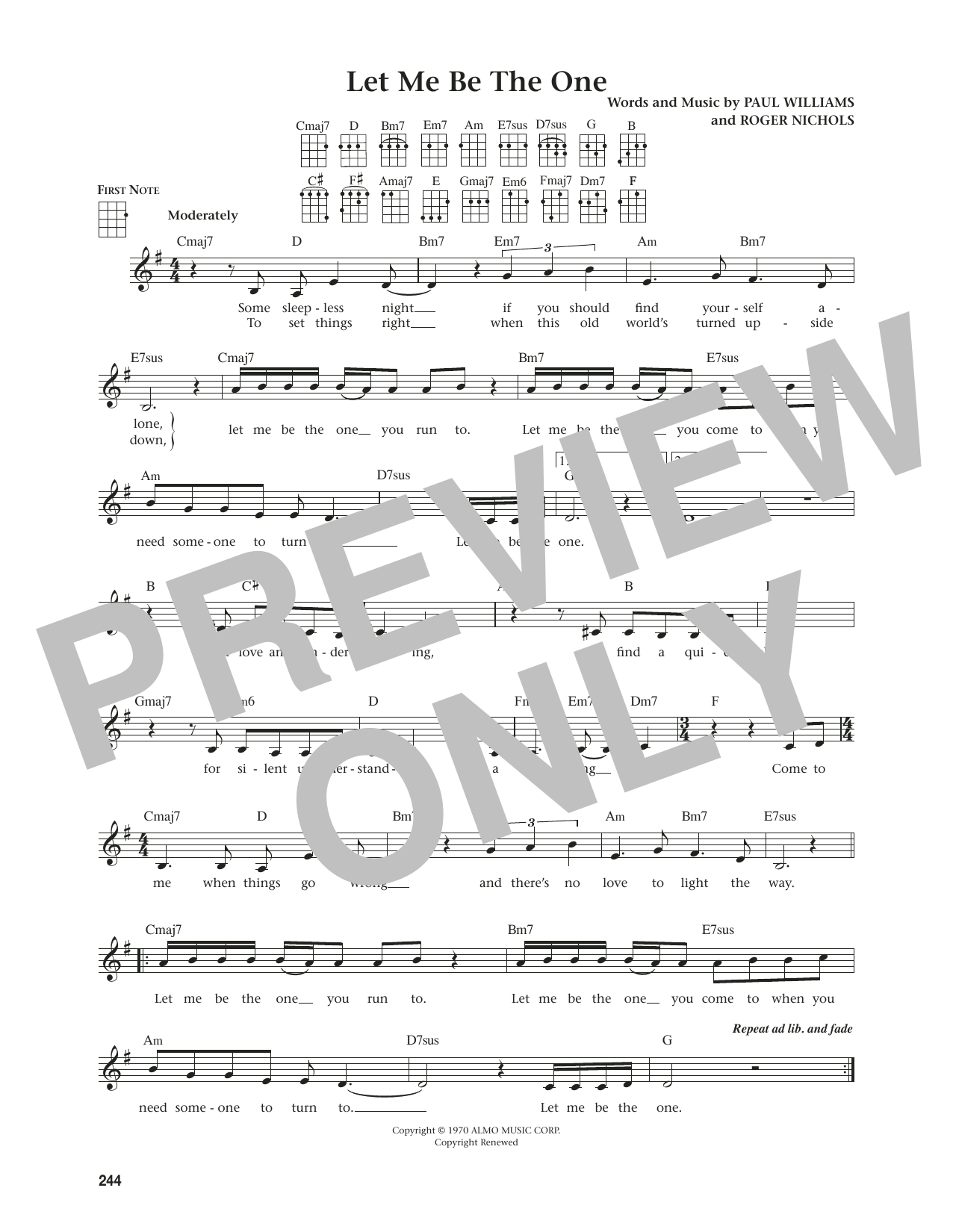 The Carpenters Let Me Be The One (from The Daily Ukulele) (arr. Jim Beloff) sheet music notes and chords. Download Printable PDF.