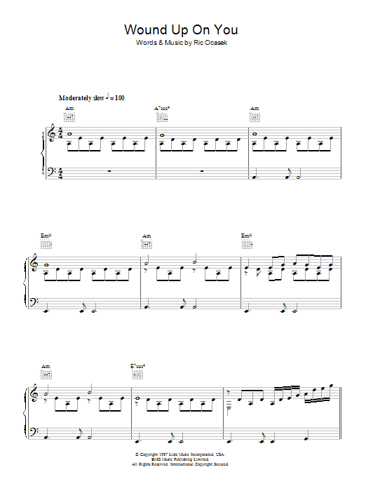 Learn to play The Cars Wound Up On You sheet music for Piano, Vocal & Guitar Chords in minutes. Price: 7.8900$ The Cars Wound Up On You sheet music notes and chords arranged for Piano, Vocal & Guitar Chords