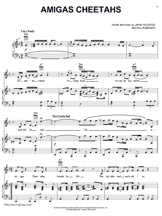 Learn to play The Cheetah Girls Amiga's Cheetahs sheet music for Piano, Vocal & Guitar Chords (Right-Hand Melody) in minutes. Price: 7.8900$ The Cheetah Girls Amiga's Cheetahs sheet music notes and chords arranged for Piano, Vocal & Guitar Chords (Right-Hand Melody)