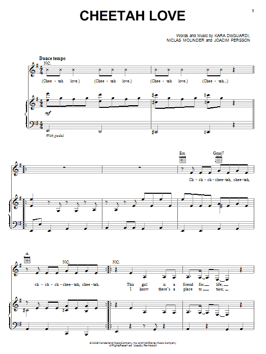 Learn to play The Cheetah Girls Cheetah Love sheet music for Piano, Vocal & Guitar Chords (Right-Hand Melody) in minutes. Price: 7.8900$ The Cheetah Girls Cheetah Love sheet music notes and chords arranged for Piano, Vocal & Guitar Chords (Right-Hand Melody)