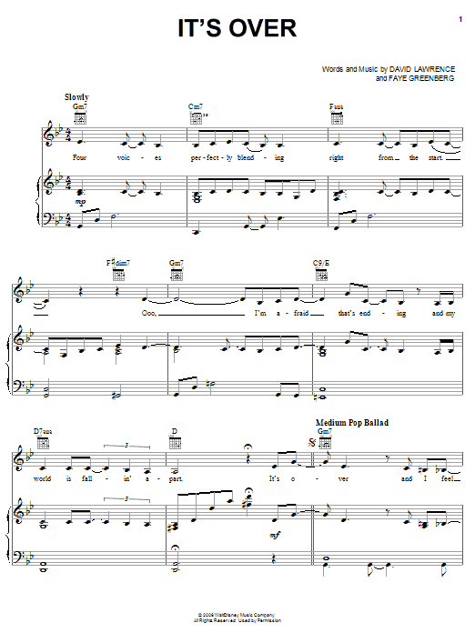 Learn to play The Cheetah Girls It's Over sheet music for Piano, Vocal & Guitar Chords (Right-Hand Melody) in minutes. Price: 7.8900$ The Cheetah Girls It's Over sheet music notes and chords arranged for Piano, Vocal & Guitar Chords (Right-Hand Melody)