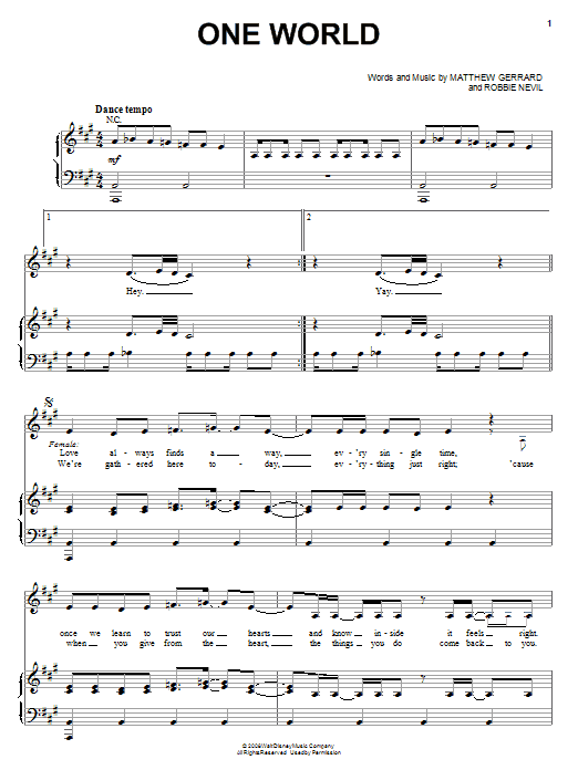 Learn to play The Cheetah Girls One World sheet music for Piano, Vocal & Guitar Chords (Right-Hand Melody) in minutes. Price: 7.8900$ The Cheetah Girls One World sheet music notes and chords arranged for Piano, Vocal & Guitar Chords (Right-Hand Melody)